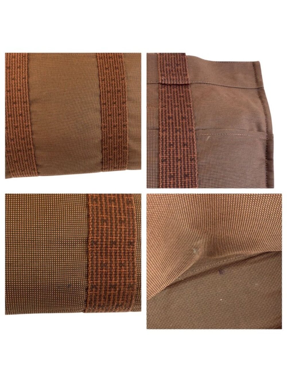 Hermes Her Line Brown Silver Polyamide Tote - Picture 5 of 9